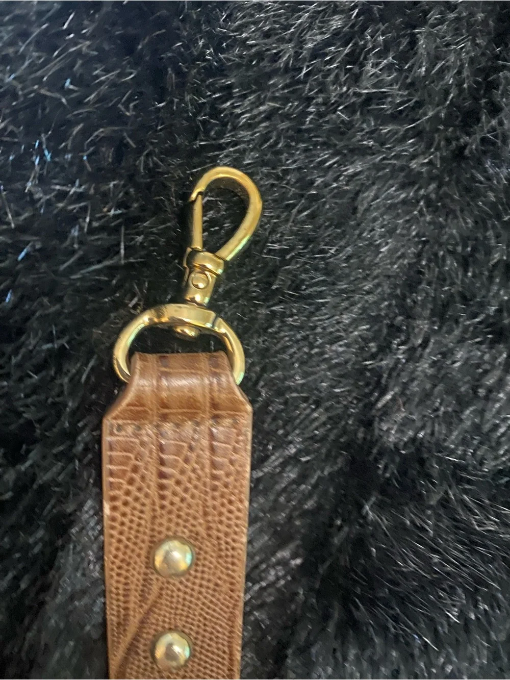 Studded Brown Leather Strap for Women - Adjustable Crossbody Replacement